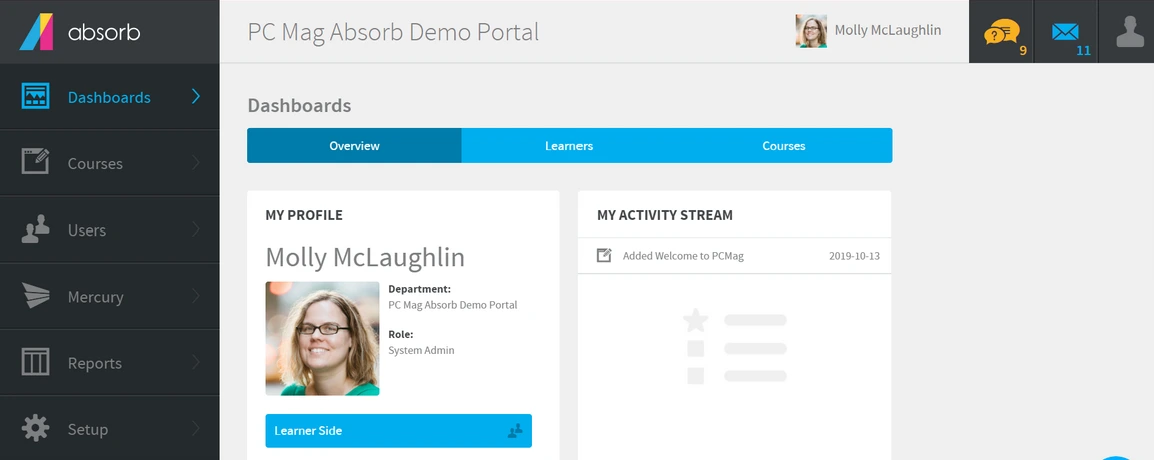 Absorb LMS Dashboard
